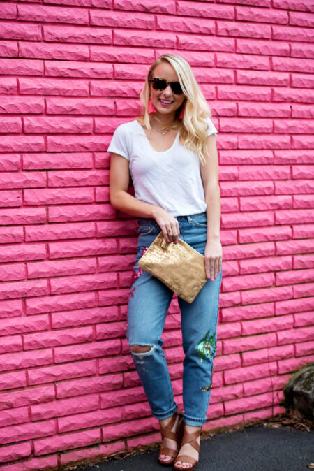 Amy Believe in Pink in Topshop sequin jeans and Tiny Tassel earrings and Sunnylife cocktail kit-2