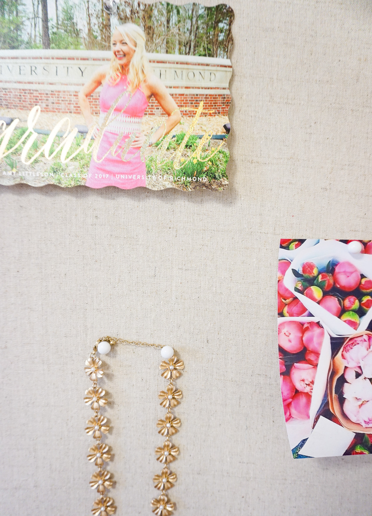 Amy Believe in Pink apartment with PB Teen pineapple lamp and bulletin board-2