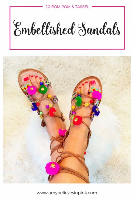 20 tassel and pom pom sandals