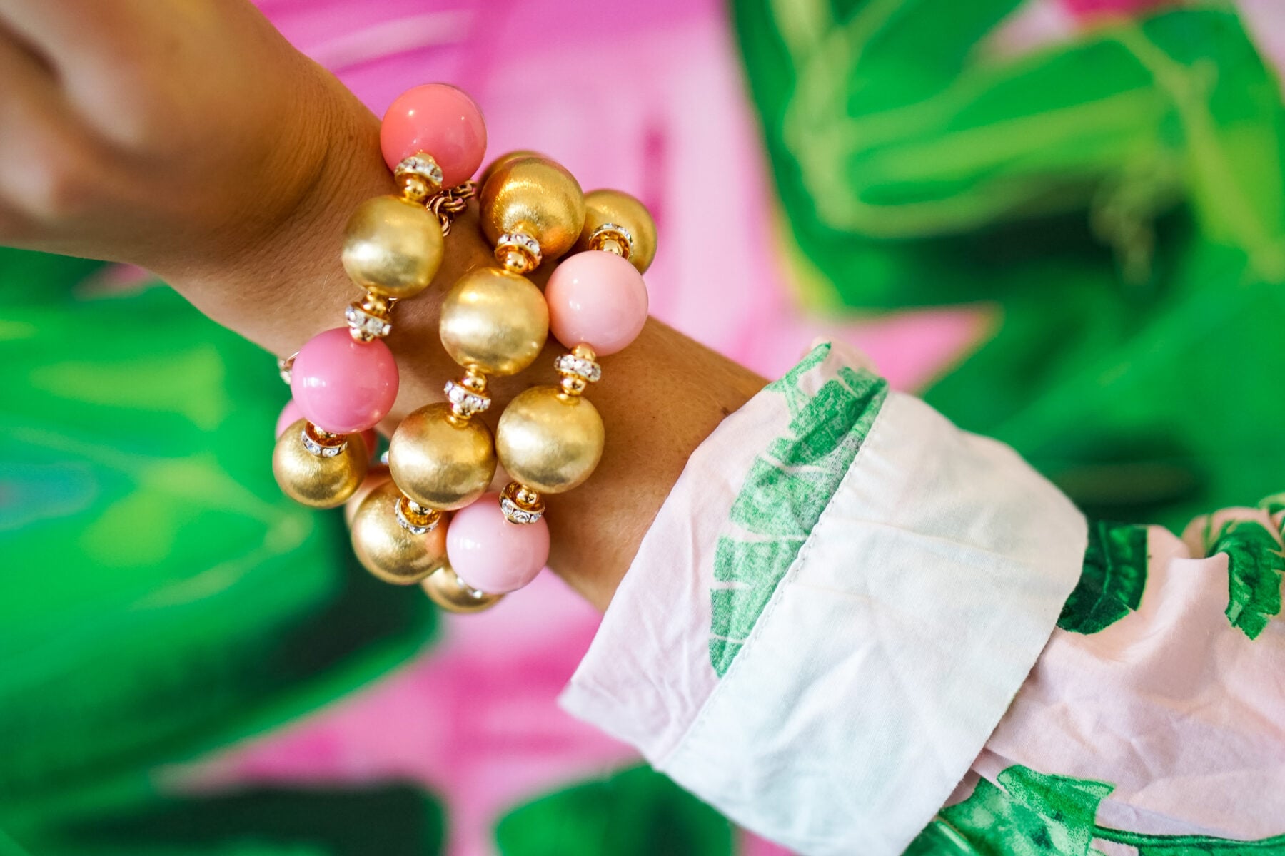 Banana leaf canvas with navy couch and banana leaf pajamas