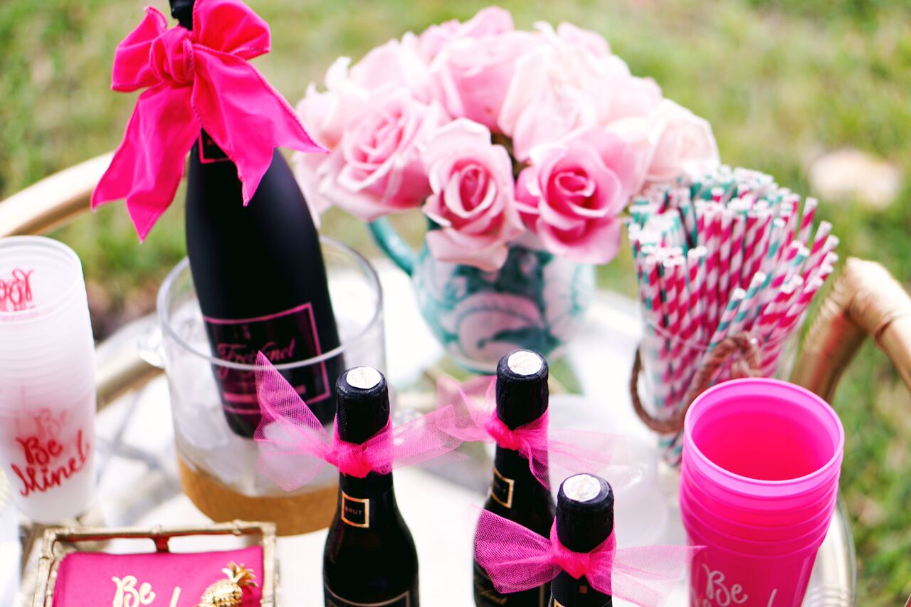 Valentine's Day bar cart decor