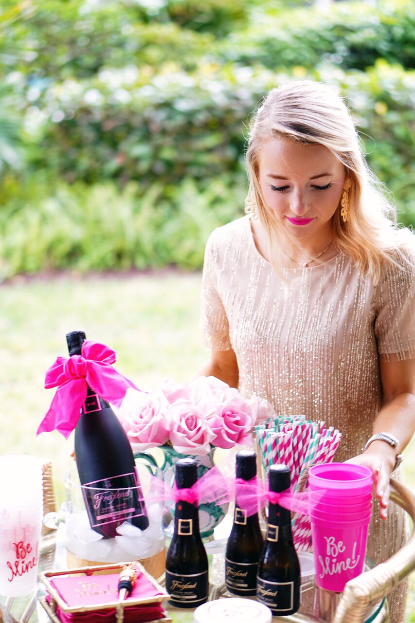 Valentine's Day bar cart
