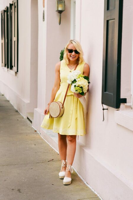 Yellow Sloane Ranger bow dress in Charleston