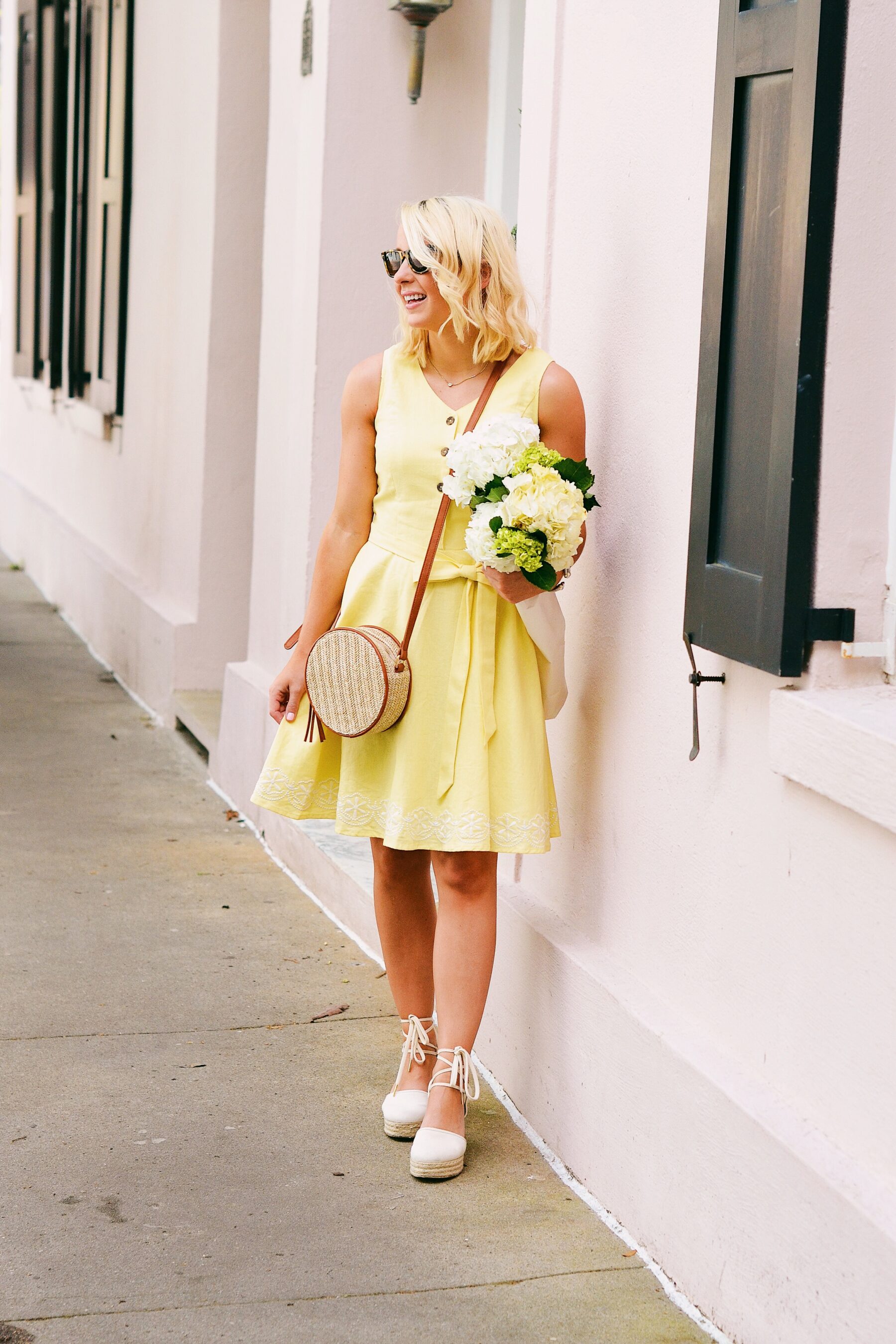Yellow Sloane Ranger bow dress in Charleston