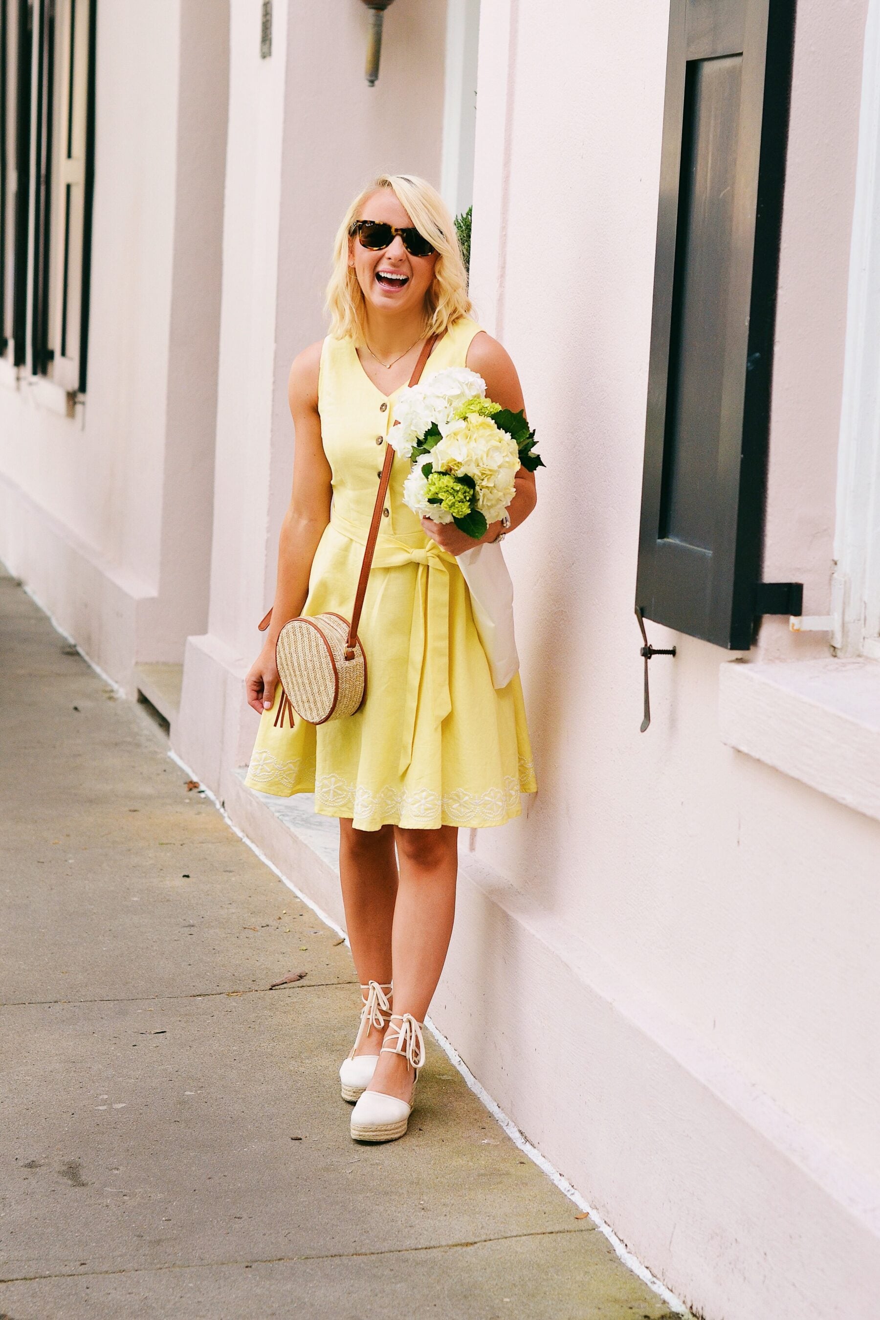 Yellow Sloane Ranger bow dress in Charleston