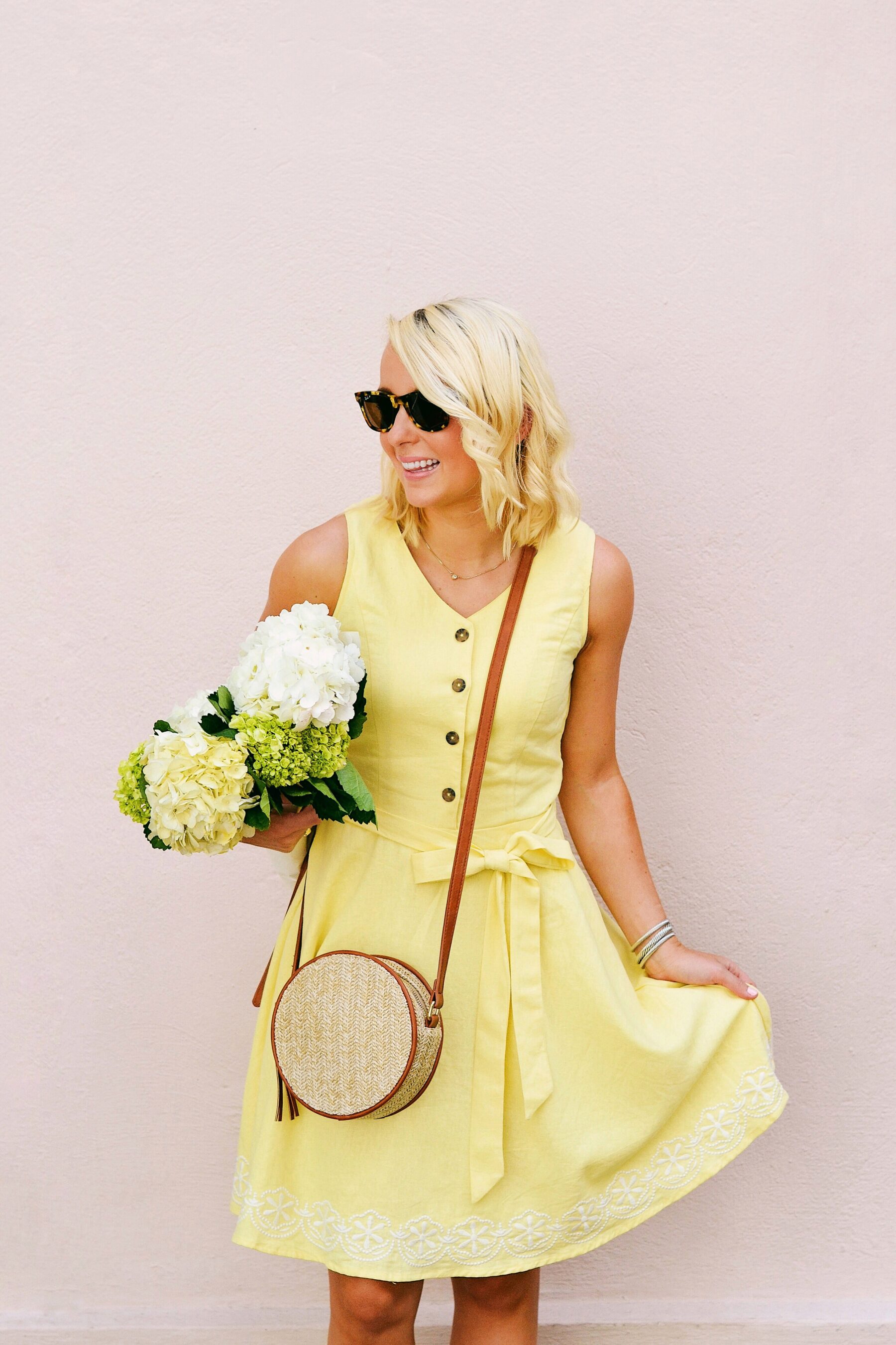 Yellow Sloane Ranger bow dress in Charleston