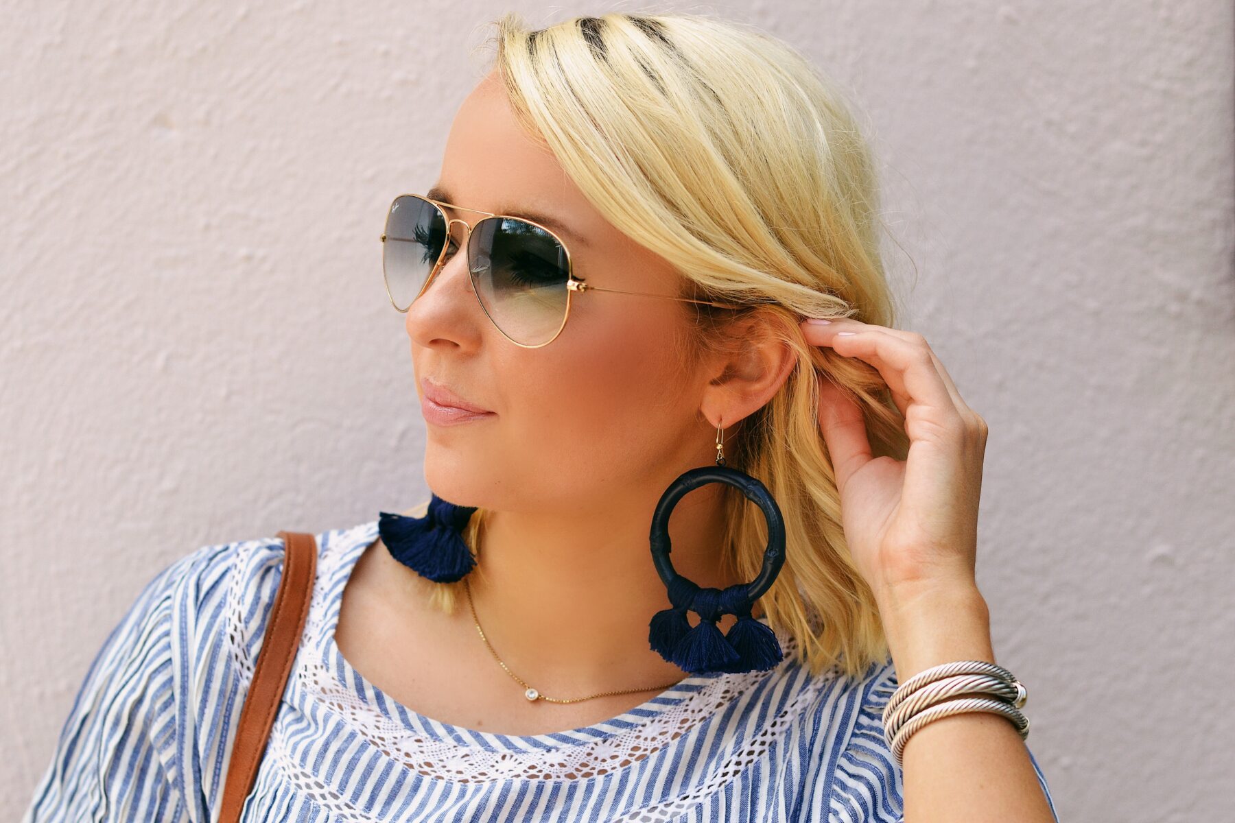 Free People blue seersucker embroidered dress 