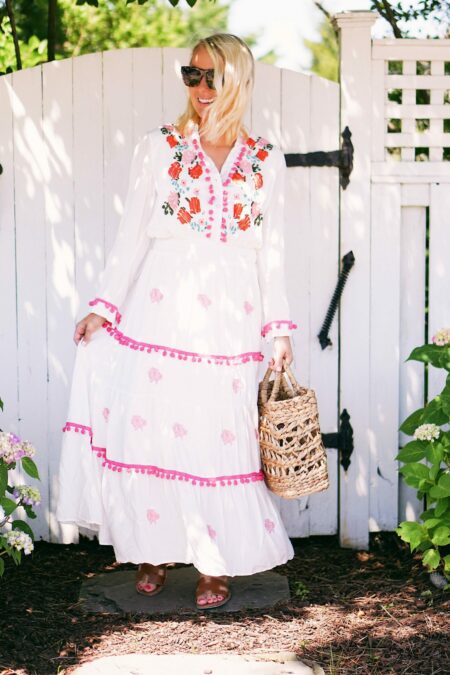 Embroidered pom pom Chicwish dress