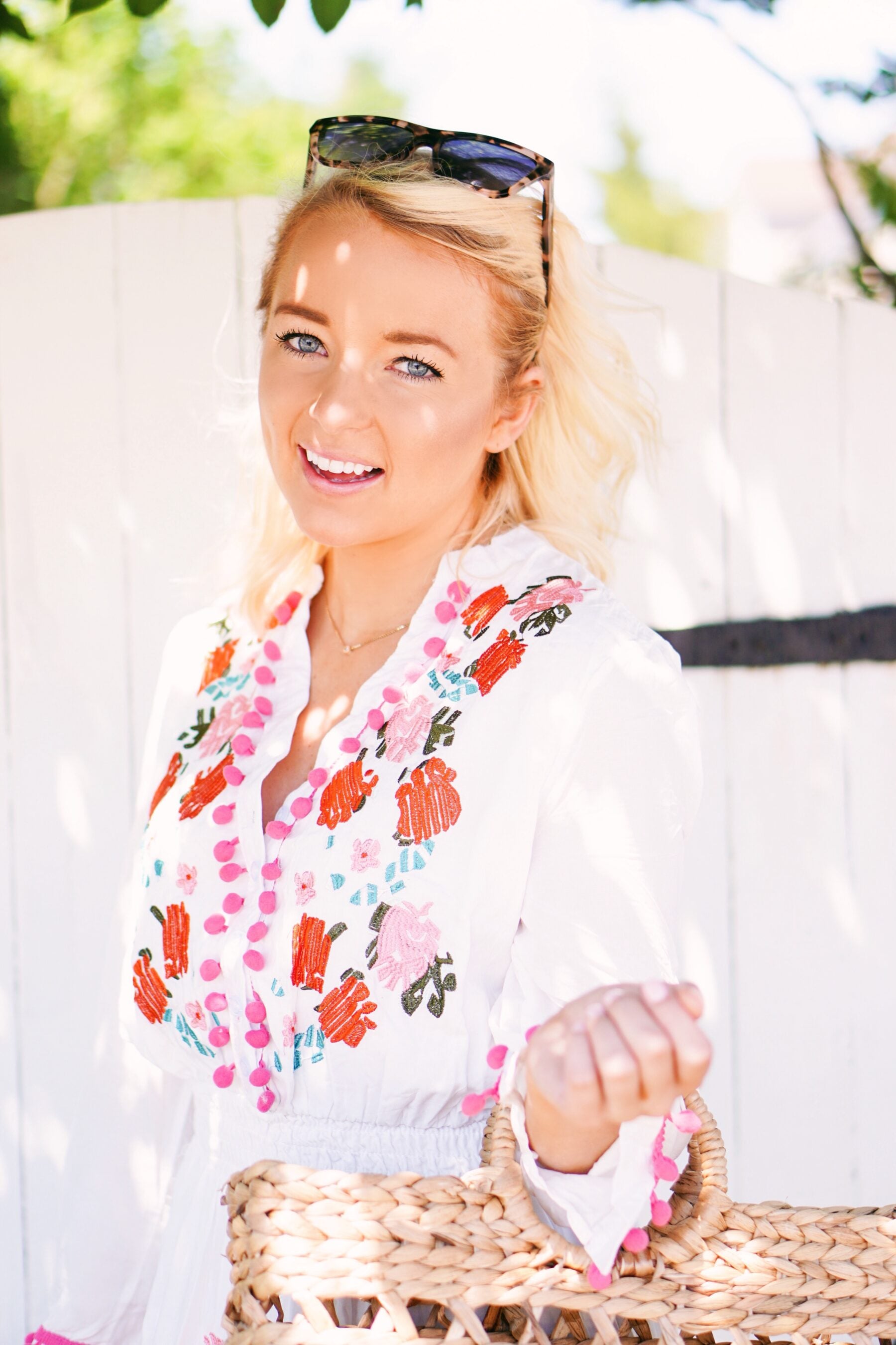 Embroidered pom pom Chicwish dress