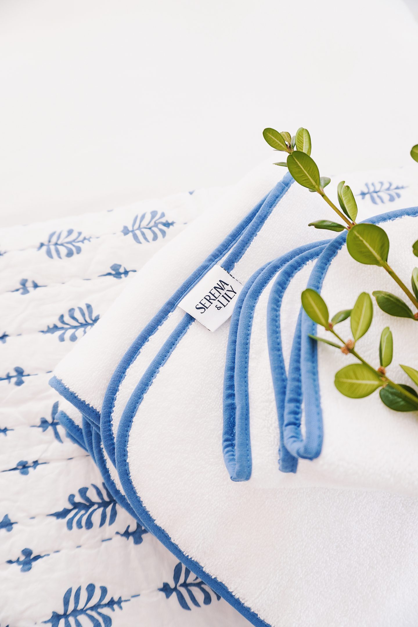 Serena & Lily blue and white apartment bedroom update