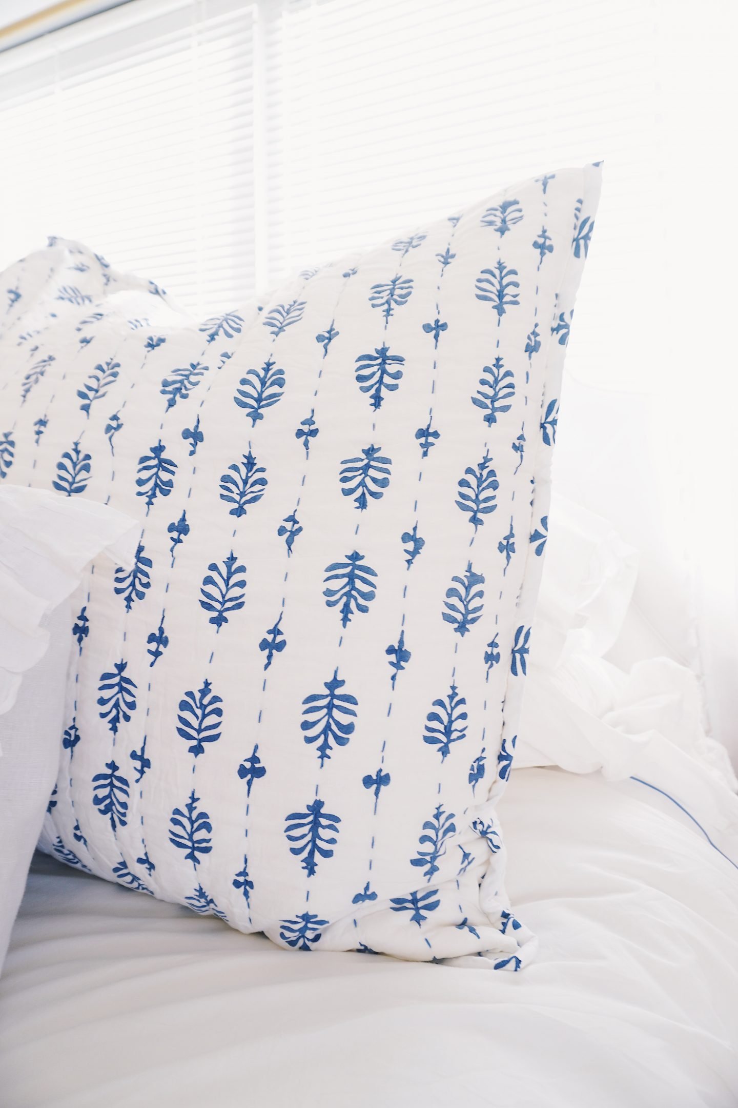 Serena & Lily blue and white apartment bedroom update