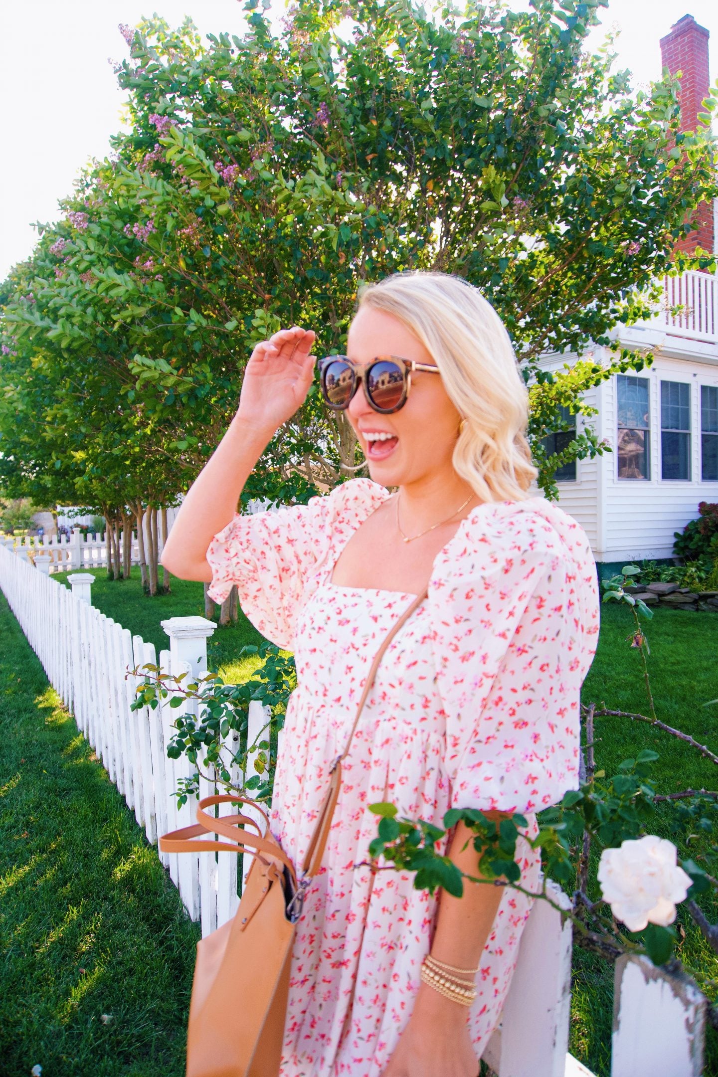 Fall floral transitional dress from Red Dress Boutique