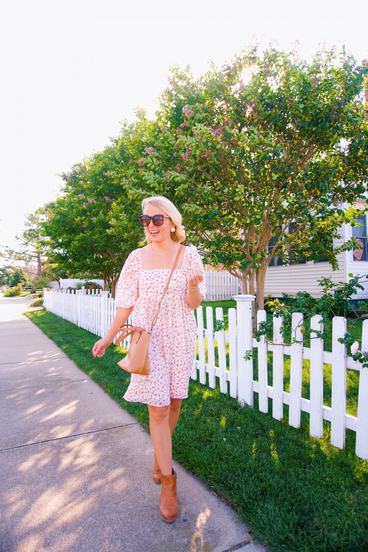 Fall floral transitional dress from Red Dress Boutique