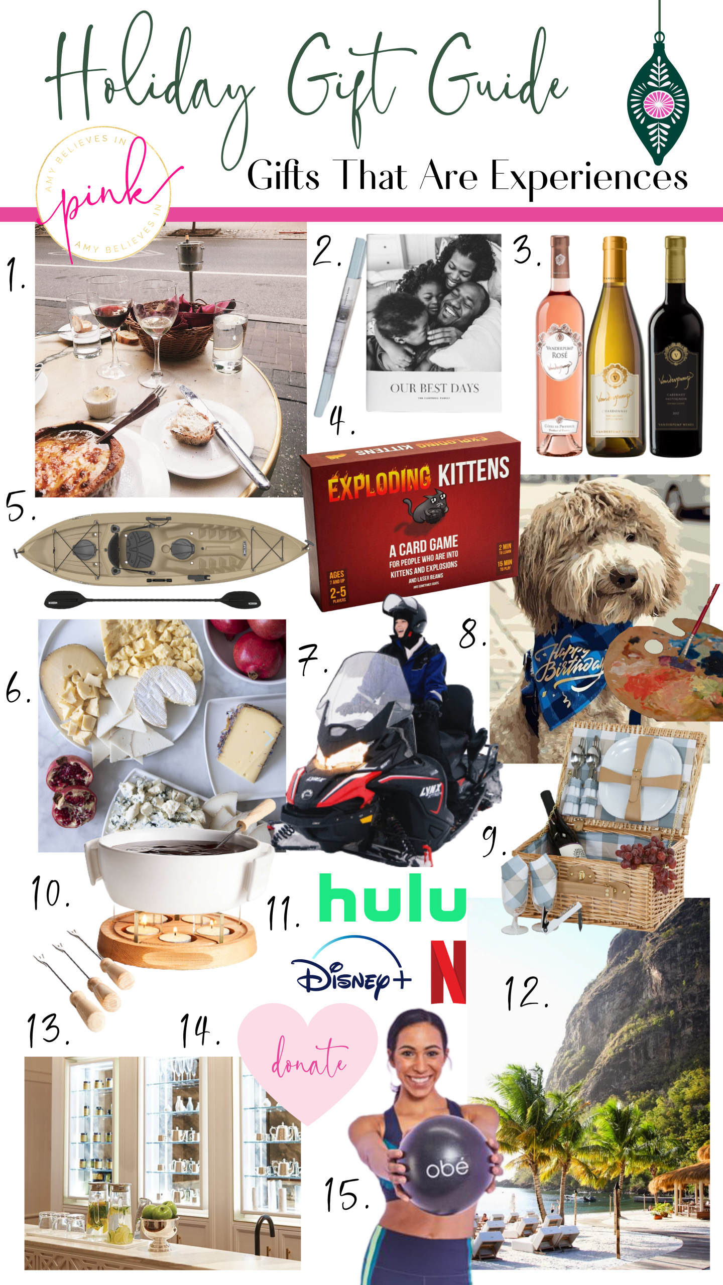 Holiday Gift Guide for Experiences or Activities