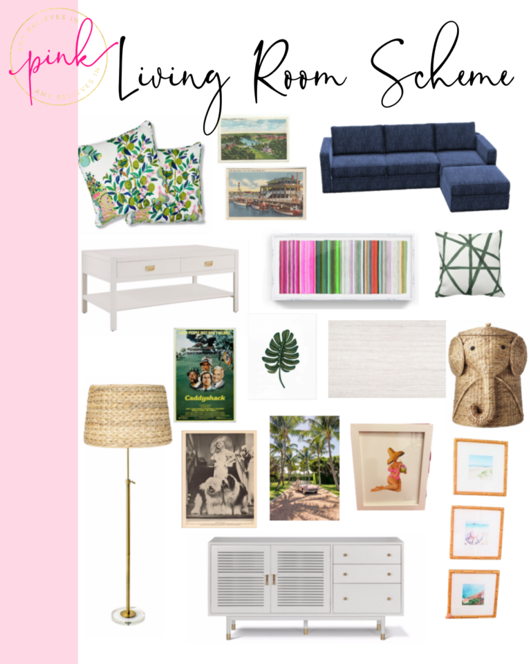 Blue, green, and white apartment living room scheme