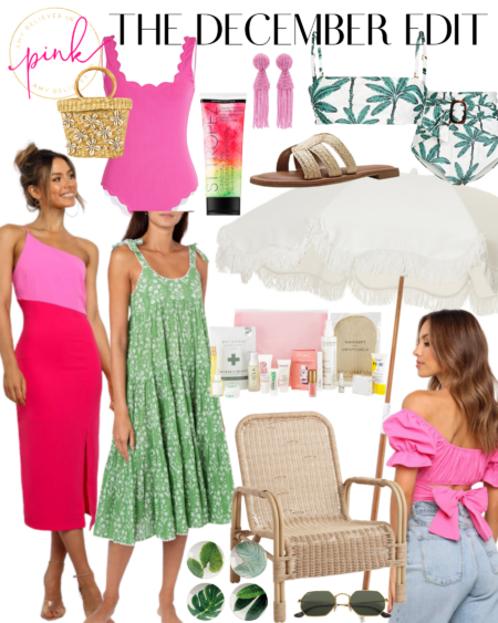 The December Edit pink and green resort wear