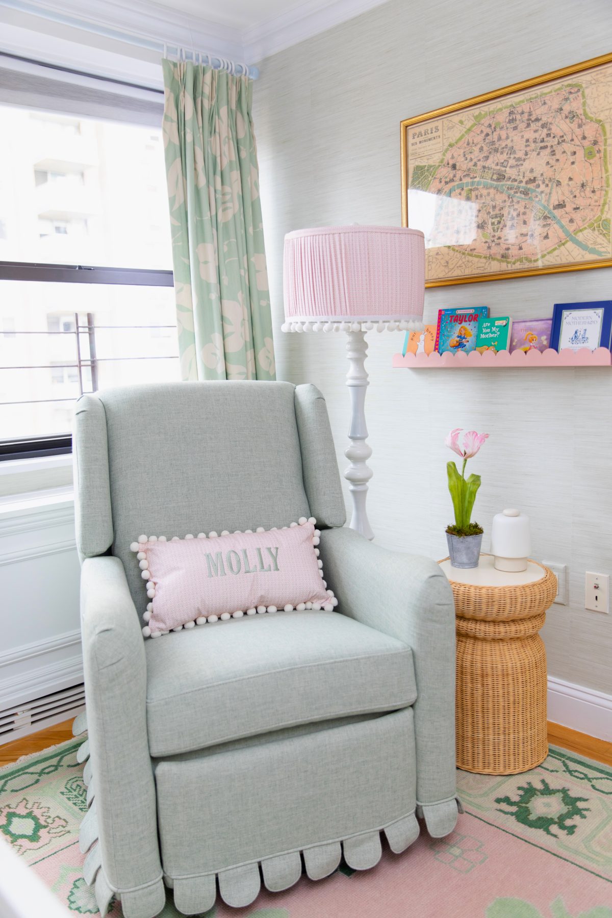 Pink and green nursery Amy Littleson McNitt baby nursery